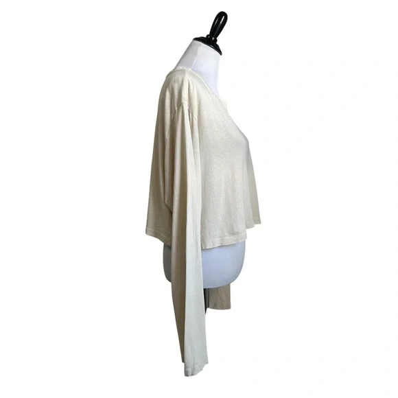 Set Active Womens Lot Of 2 Crop Long Sleeve T Shirt Sz Large Brown Tan Relaxed - Picture 13 of 16